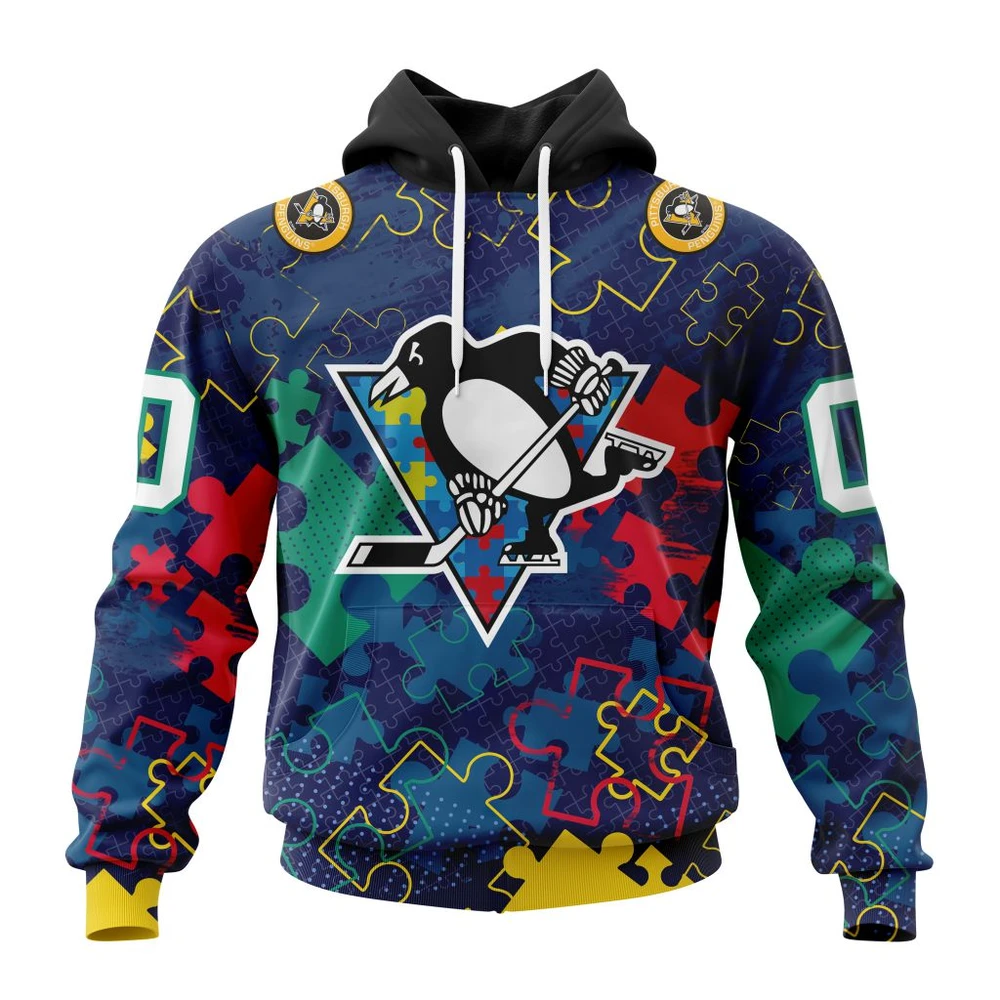 Hoodie NHL Pittsburgh Penguins, Specialized Fearless Aganst Autism QTNHL080524A2621HD