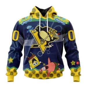 Hoodie NHL Pittsburgh Penguins, Specialized Jersey With Spongebob QTNHL080524A3318HD