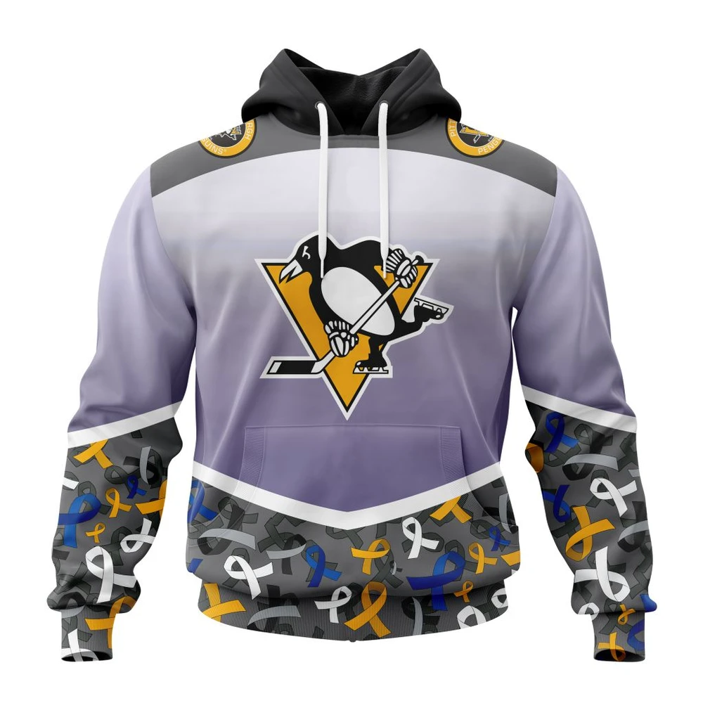 Hoodie NHL Pittsburgh Penguins, Specialized Sport Fights Again All Cancer V0122 QTNHL080524A3352HD