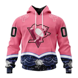 Hoodie NHL Pittsburgh Penguins, Specialized Unisex For Hockey Fights Cancer QTNHL080524A2819HD