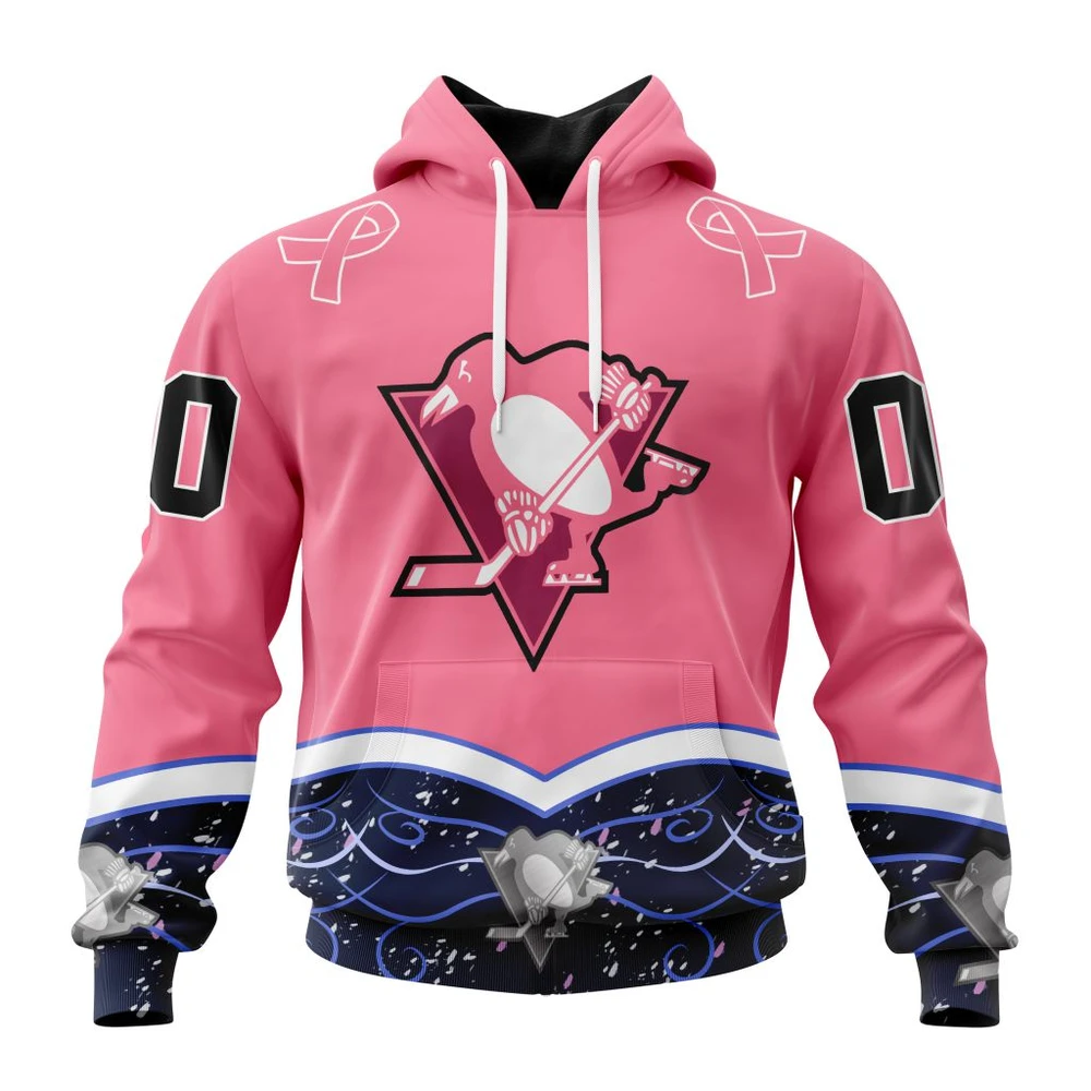 Hoodie NHL Pittsburgh Penguins, Specialized Unisex For Hockey Fights Cancer QTNHL080524A2819HD