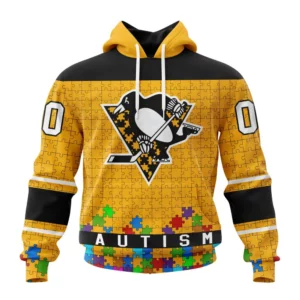 Hoodie NHL Pittsburgh Penguins, Specialized Unisex Kits Hockey Fights Against Autism QTNHL080524A2652HD