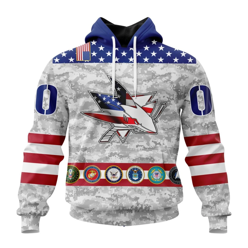 Hoodie NHL San Jose Sharks Armed Forces Appreciation St2201 QTNHL080524A2763HD