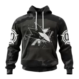 Hoodie NHL San Jose Sharks Special Black Camo Design For Veterans Day St2304 QTNHL080524A1604HD