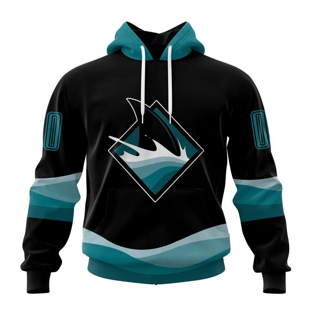 Hoodie NHL San Jose Sharks Special Blackout Design St2401 QTNHL080524A591HD