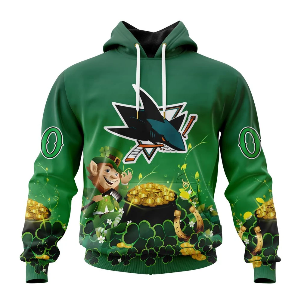 Hoodie NHL San Jose Sharks Special Design For St. Patrick's Day St2403 QTNHL080524A893HD