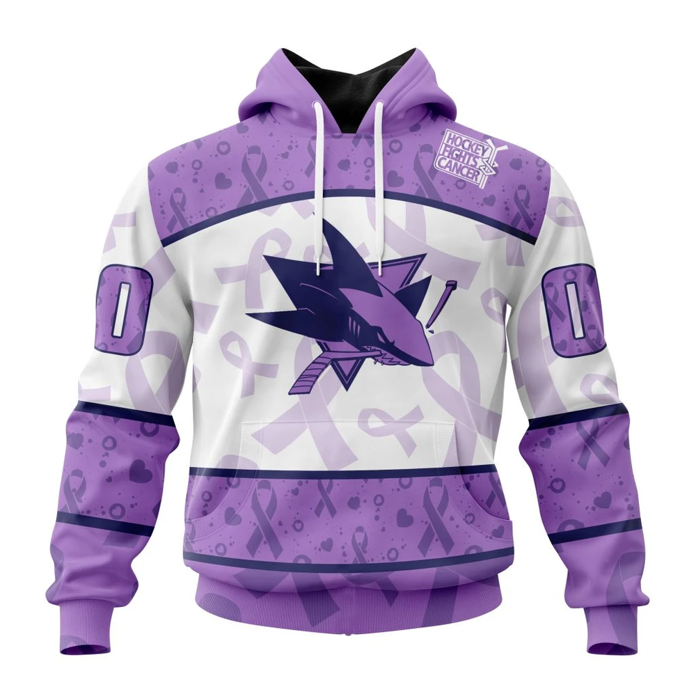 Hoodie NHL San Jose Sharks Special Lavender Fight Cancer St2201 QTNHL080524A3098HD