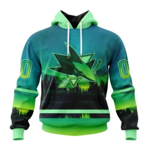 Hoodie NHL San Jose Sharks Special Northern Lights Design St2302 QTNHL080524A1371HD