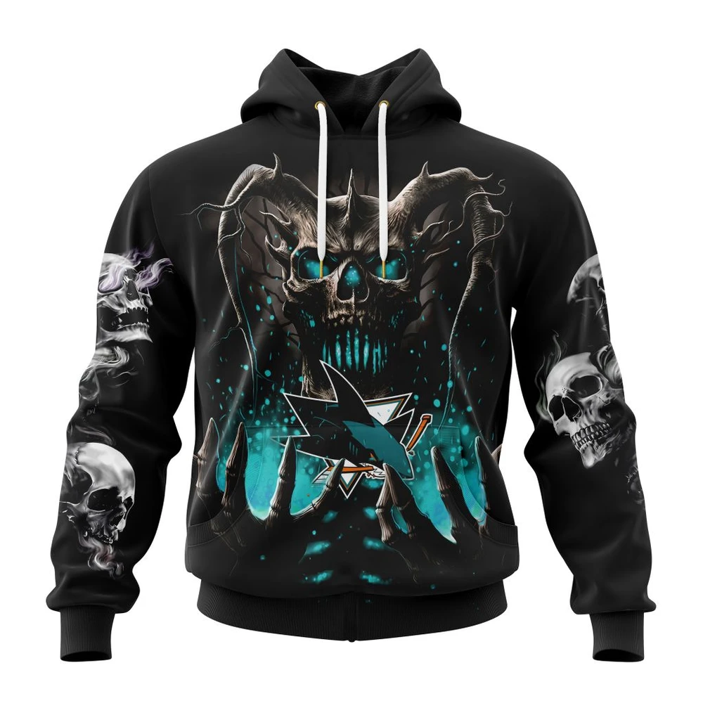 Hoodie NHL San Jose Sharks Special Skull Art Design St2301 QTNHL080524A1207HD