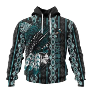 Hoodie NHL San Jose Sharks Special Skull Native Design St2301 QTNHL080524A2105HD