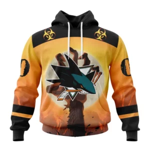 Hoodie NHL San Jose Sharks Special Zombie Design For Halloween St2305 QTNHL080524A1931HD