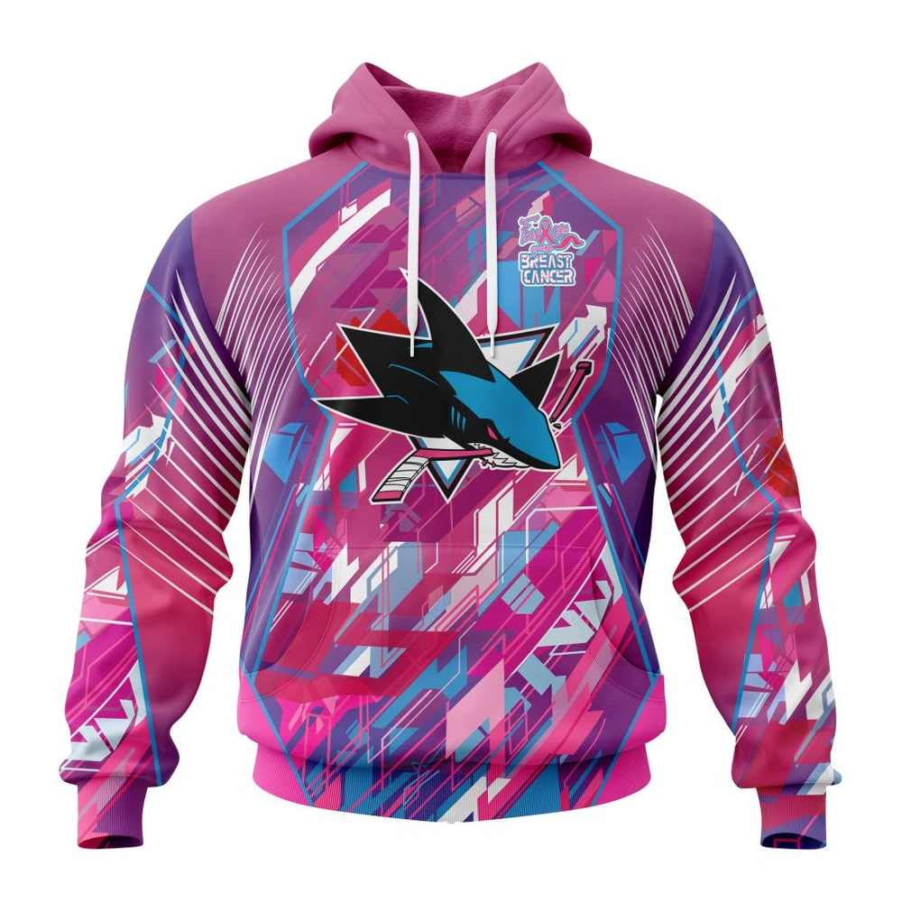 Hoodie NHL San Jose Sharks, Specialized Design I Pink I Can! Fearless Again Breast Cancer QTNHL080524A3558HD