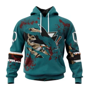 Hoodie NHL San Jose Sharks, Specialized Design Jersey With Your Ribs For Halloween QTNHL080524A3498HD