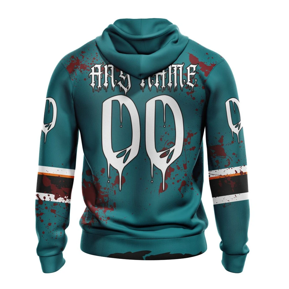 Hoodie NHL San Jose Sharks, Specialized Design Jersey With Your Ribs For Halloween QTNHL080524A3498HD - Image 2