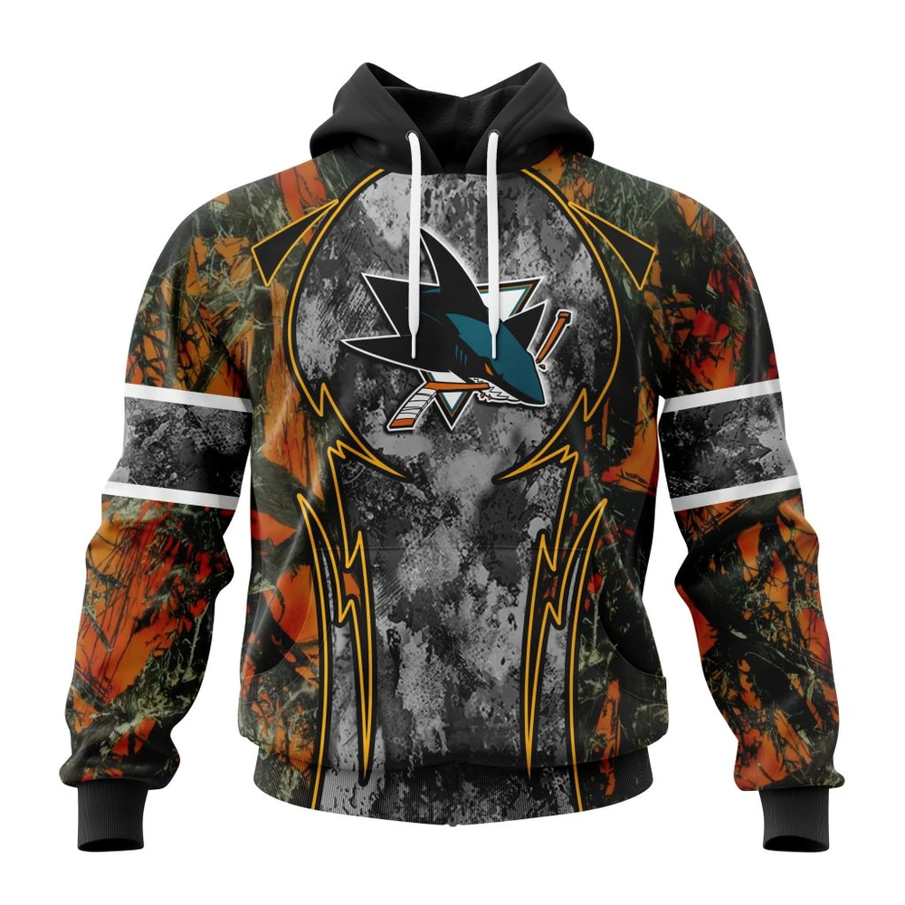 Hoodie NHL San Jose Sharks, Specialized Design Wih Camo Concepts For Hungting In Forest QTNHL080524A3642HD