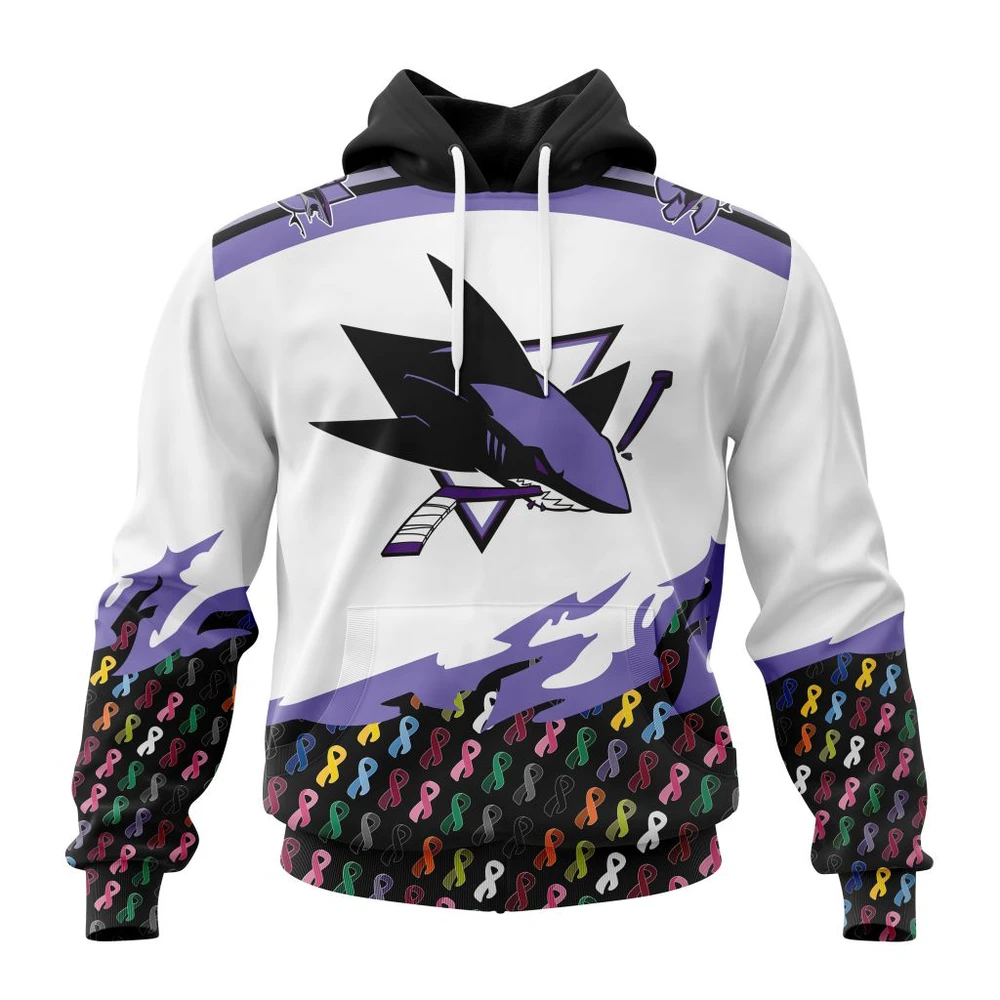 Hoodie NHL San Jose Sharks, Specialized Kits In October We Stand Together We Can Beat Cancer QTNHL080524A3408HD