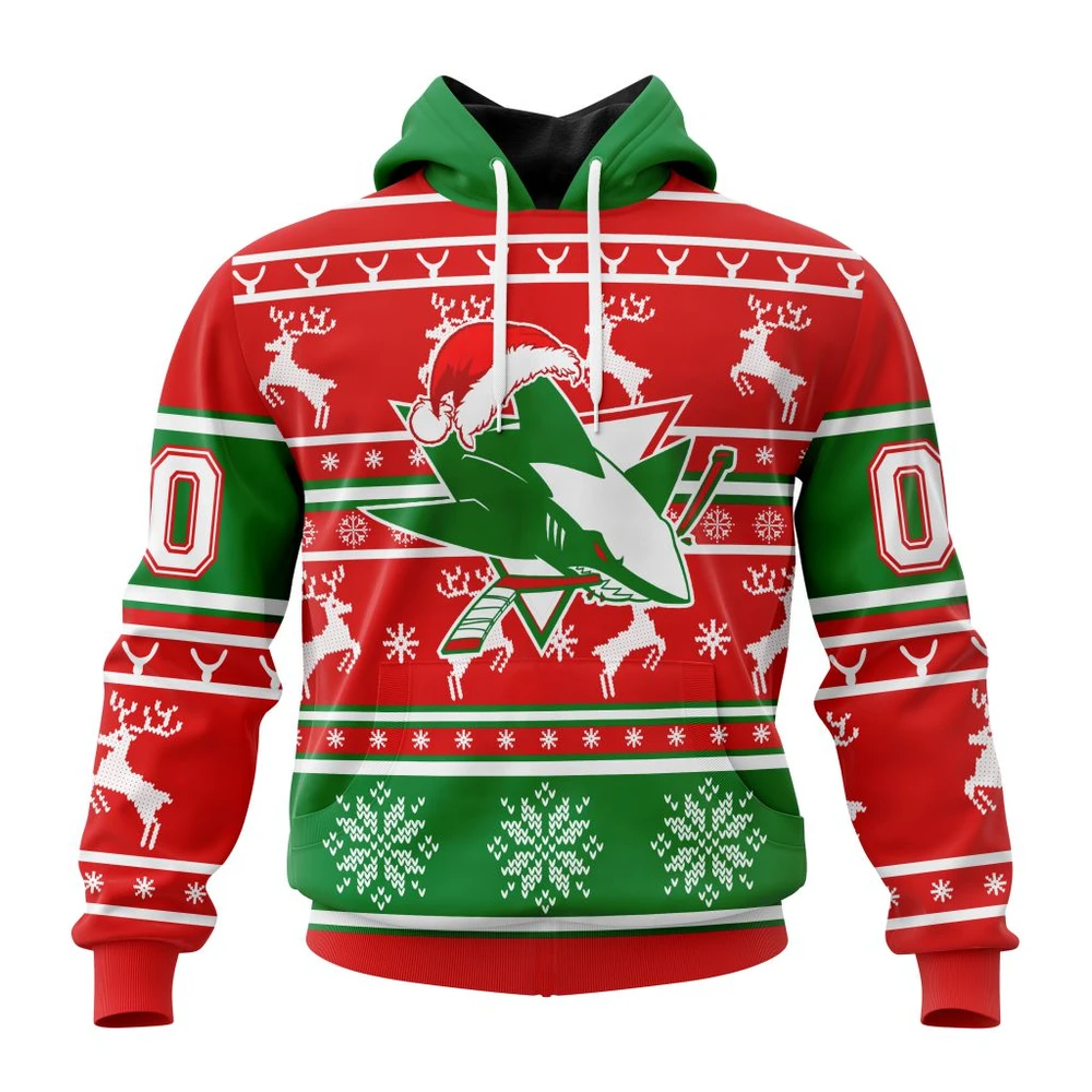 Hoodie NHL San Jose Sharks, Specialized Unisex Christmas Is Coming V02 QTNHL080524A2953HD