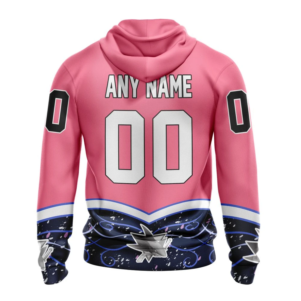 Hoodie NHL San Jose Sharks, Specialized Unisex For Hockey Fights Cancer QTNHL080524A2818HD - Image 2