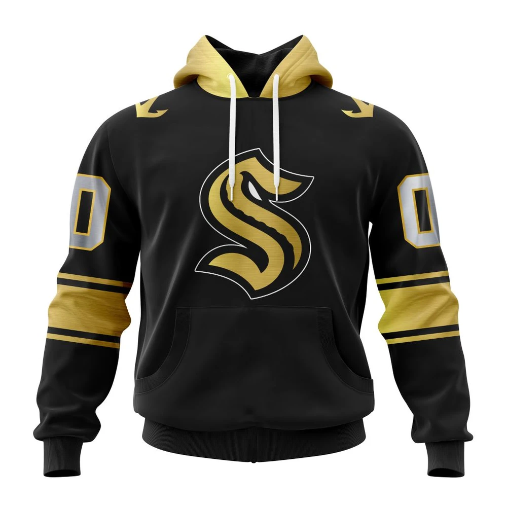 Hoodie NHL Seattle Kraken Special Black And Gold Design St2401 QTNHL080524A762HD