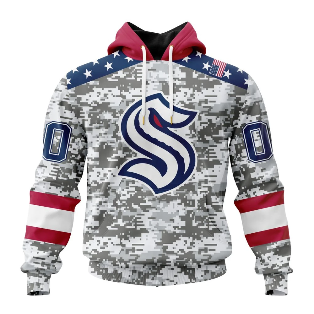 Hoodie NHL Seattle Kraken Special Camo Design For Veterans Day St2301 QTNHL080524A1797HD
