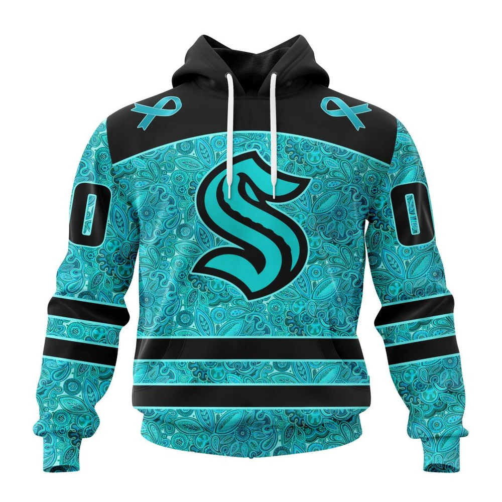 Hoodie NHL Seattle Kraken Special Design Fight Ovarian Cancer St2201 QTNHL080524A2410HD