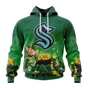 Hoodie NHL Seattle Kraken Special Design For St. Patrick&apos;s Day St2403 QTNHL080524A892HD