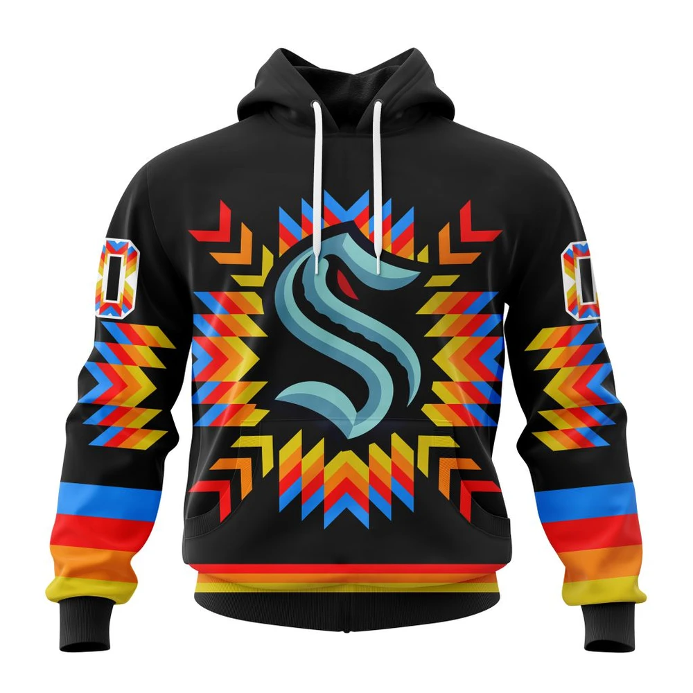 Hoodie NHL Seattle Kraken Special Design With Native Pattern St2306 QTNHL080524A1018HD