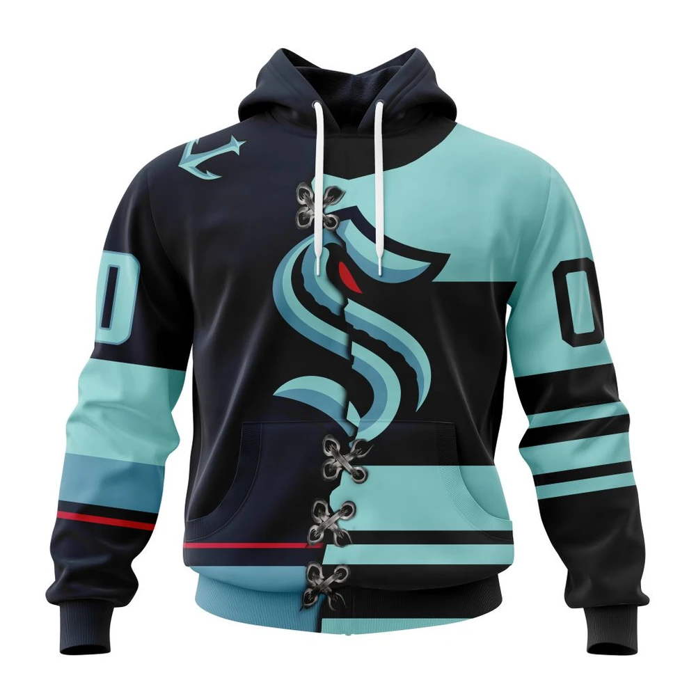 Hoodie NHL Seattle Kraken Special Home Mix Reverse Retro Personalized Kits QTNHL080524A924HD
