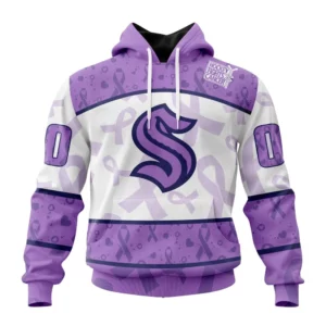 Hoodie NHL Seattle Kraken Special Lavender Fight Cancer St2201 QTNHL080524A136HD