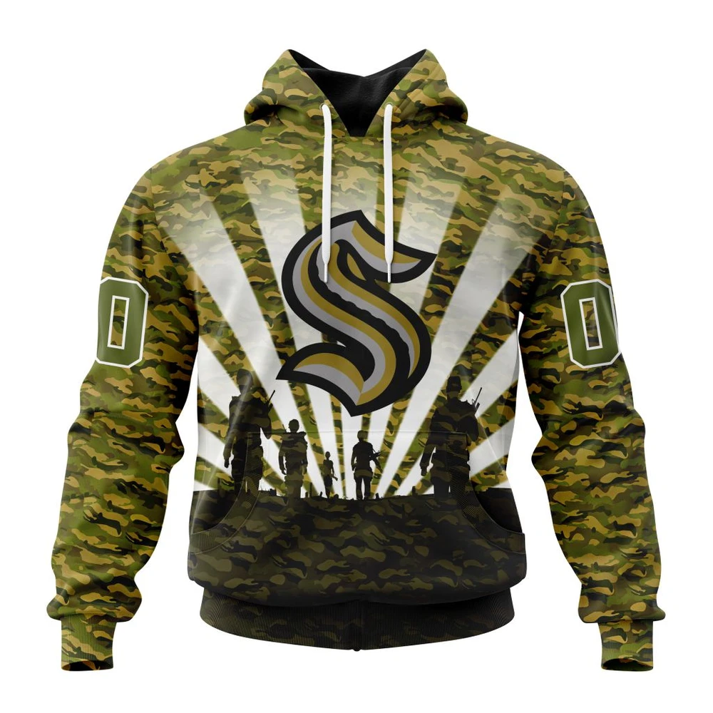 Hoodie NHL Seattle Kraken Special Military Camo Kits For Veterans Day And Rememberance Day St2201 QTNHL080524A3478HD