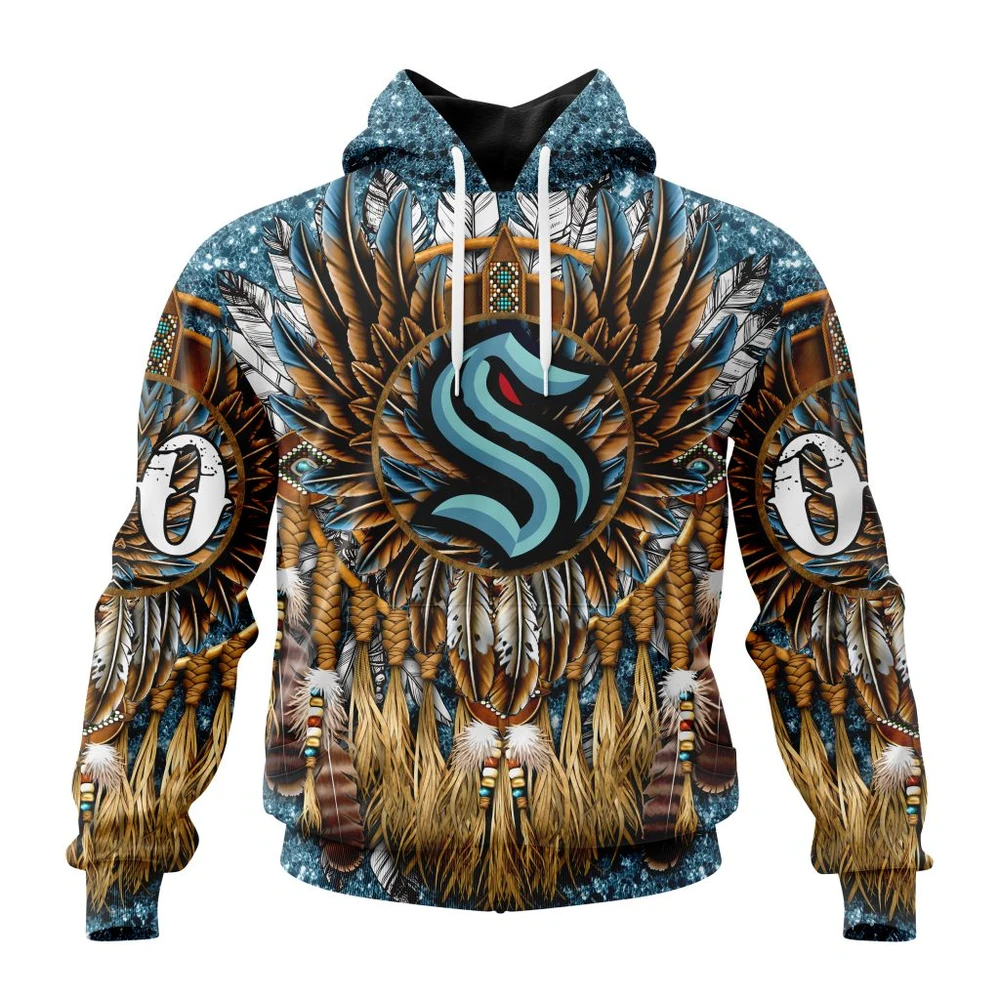 Hoodie NHL Seattle Kraken Special Native Costume Design St2201 QTNHL080524A2732HD