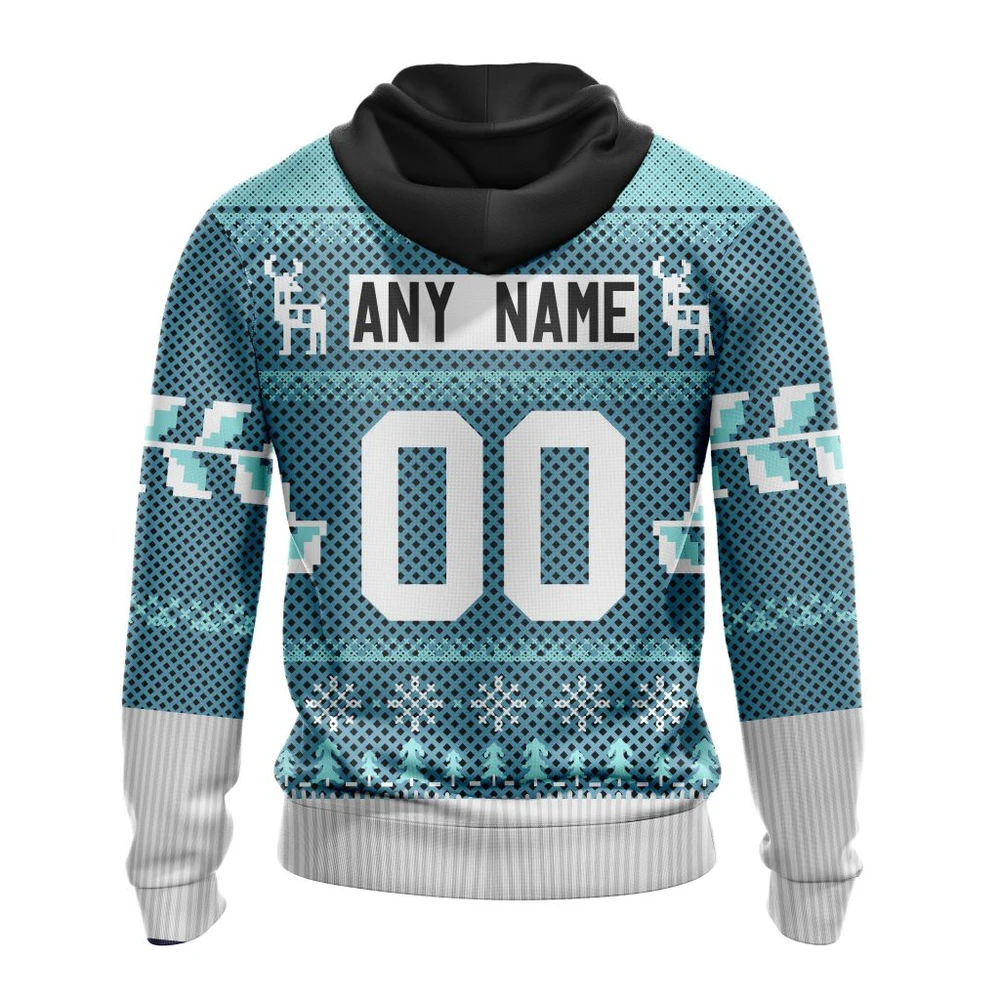 Hoodie NHL Seattle Kraken, Specialized Chrismas Season QTNHL080524A2787HD - Image 2