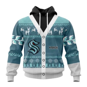 Hoodie NHL Seattle Kraken, Specialized Chrismas Season QTNHL080524A2787HD