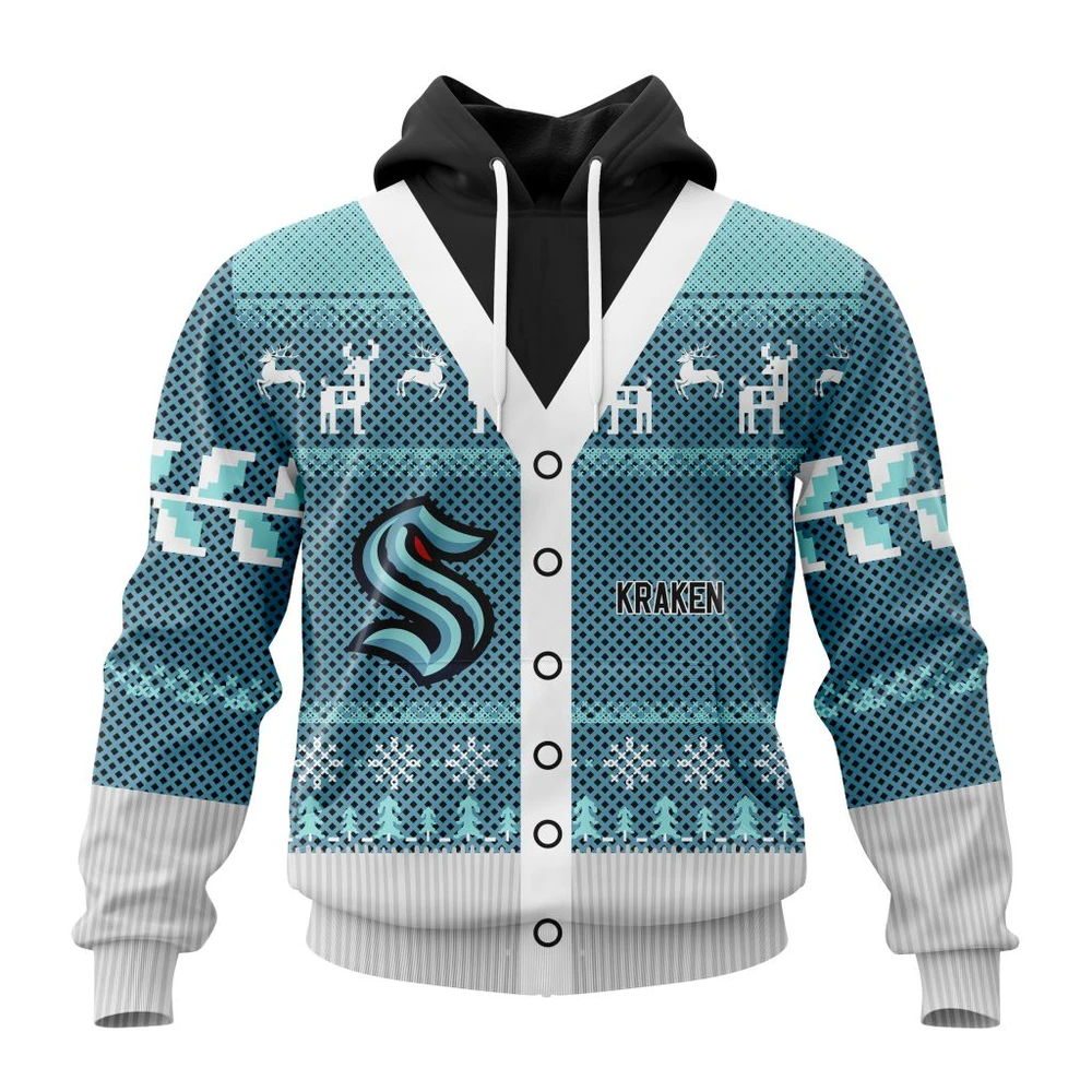 Hoodie NHL Seattle Kraken, Specialized Chrismas Season QTNHL080524A2787HD