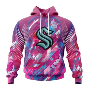 Hoodie NHL Seattle Kraken, Specialized Design I Pink I Can! Fearless Again Breast Cancer QTNHL080524A3557HD