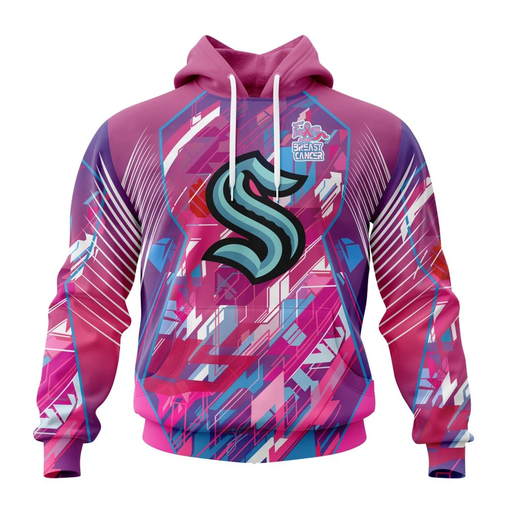 Hoodie NHL Seattle Kraken, Specialized Design I Pink I Can! Fearless Again Breast Cancer QTNHL080524A3557HD