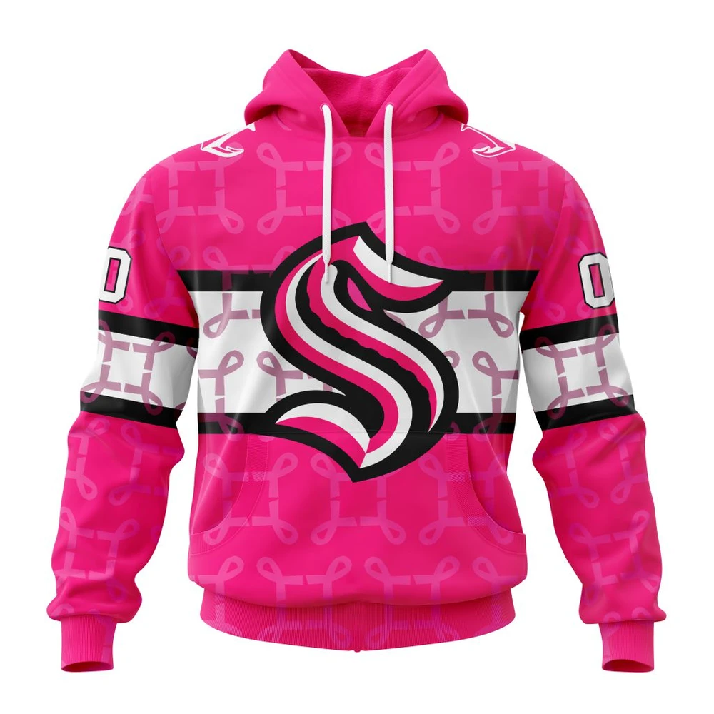 Hoodie NHL Seattle Kraken, Specialized Design I Pink I Can! In October We Wear Pink Breast Cancer QTNHL080524A3612HD