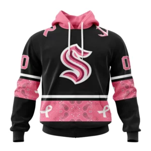 Hoodie NHL Seattle Kraken, Specialized Design In Classic Style With Paisley! In October We Wear Pink Breast Cancer QTNHL080524A3583HD