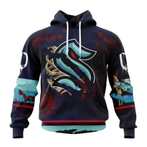 Hoodie NHL Seattle Kraken, Specialized Design Jersey With Your Ribs For Halloween QTNHL080524A3497HD