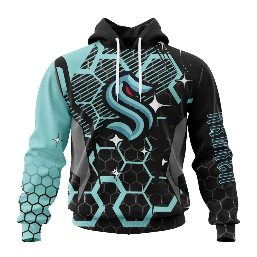 Hoodie NHL Seattle Kraken, Specialized Design With Motocross Syle V0222 QTNHL080524A3378HD