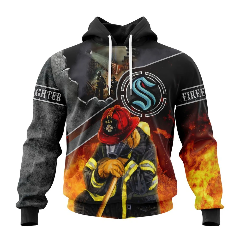 Hoodie NHL Seattle Kraken, Specialized Kits To Honor Firefighter In Patriot Day We Will Never Forget QTNHL080524A3722HD