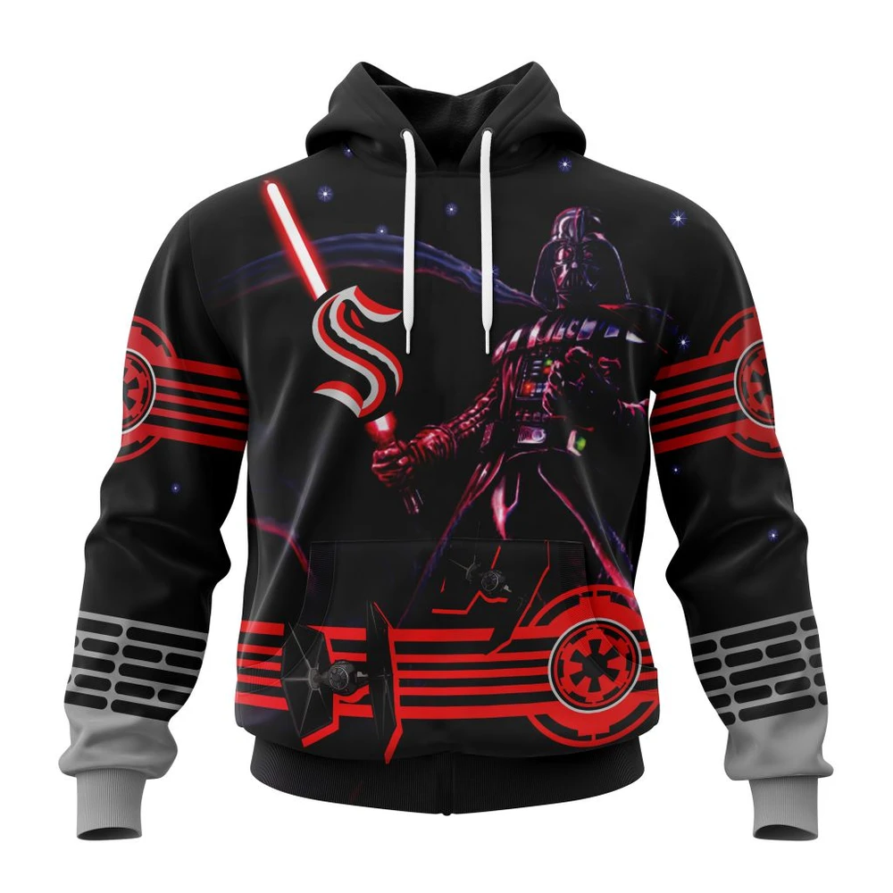 Hoodie NHL Seattle Kraken, Specialized Starwar Darth Vader Version Jersey QTNHL080524A3170HD