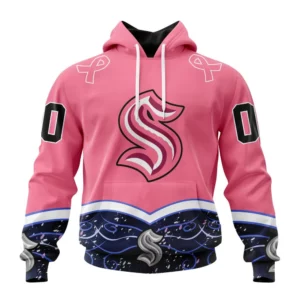 Hoodie NHL Seattle Kraken, Specialized Unisex For Hockey Fights Cancer QTNHL080524A2817HD