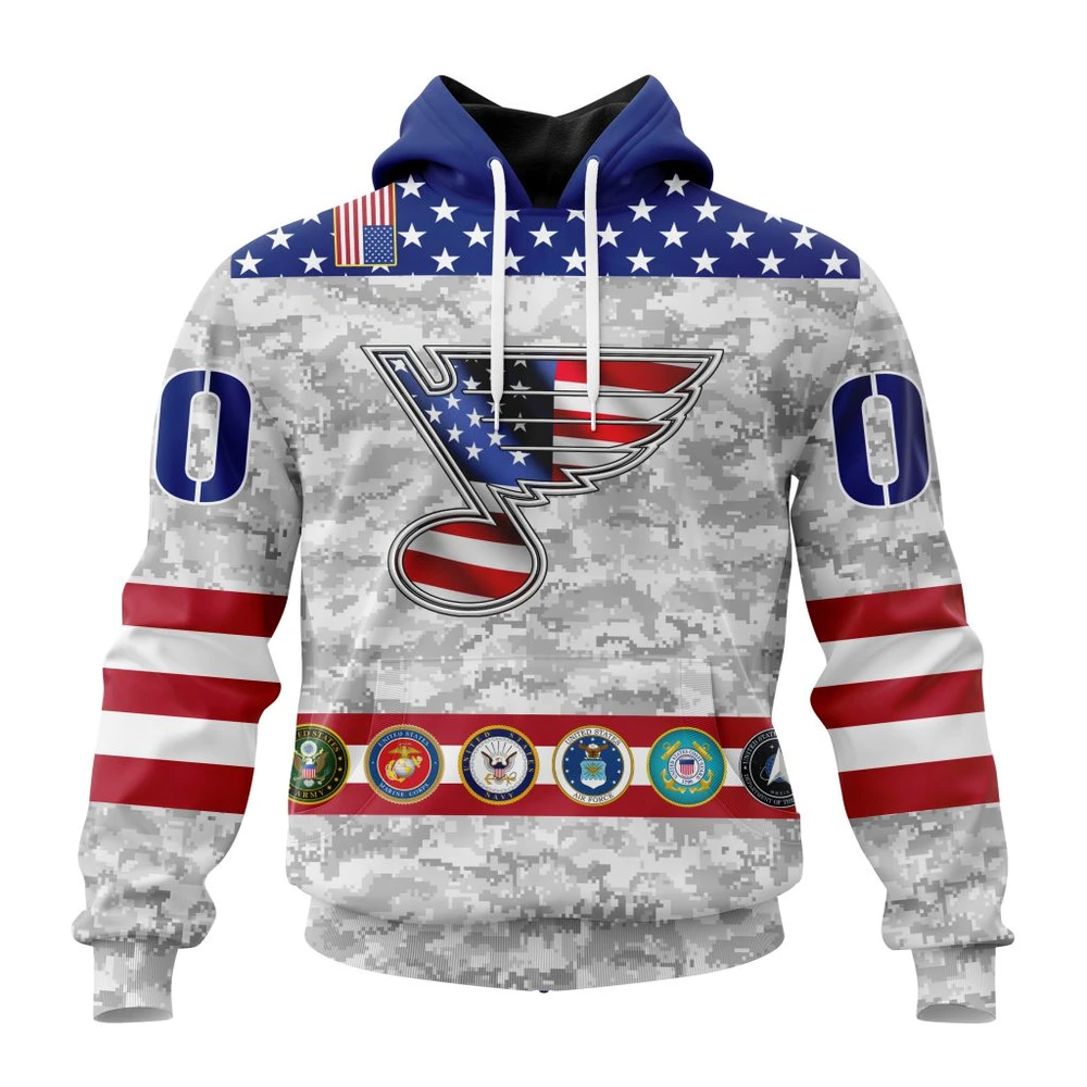 Hoodie NHL St. Louis Blues Armed Forces Appreciation St2201 QTNHL080524A2761HD