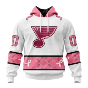 Hoodie NHL St. Louis Blues In Classic Style With Paisley! In October We Wear Pink Breast Cancer QTNHL080524A1662HD
