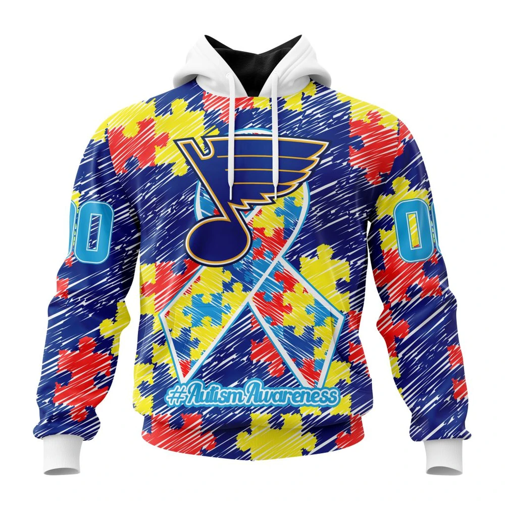 Hoodie NHL St. Louis Blues Special Autism Awareness Design St2201 QTNHL080524A2465HD