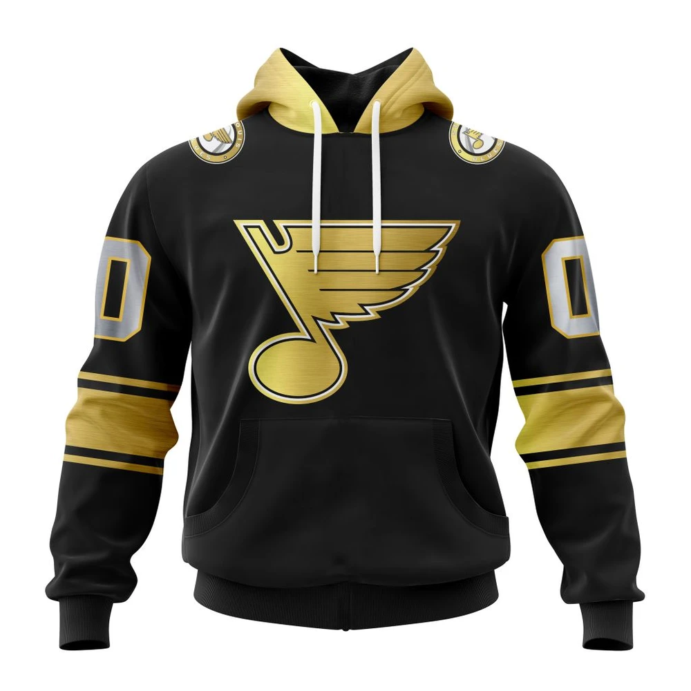Hoodie NHL St. Louis Blues Special Black And Gold Design St2401 QTNHL080524A761HD