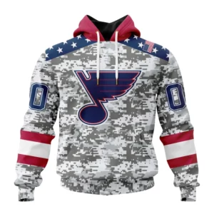 Hoodie NHL St. Louis Blues Special Camo Design For Veterans Day St2301 QTNHL080524A1796HD