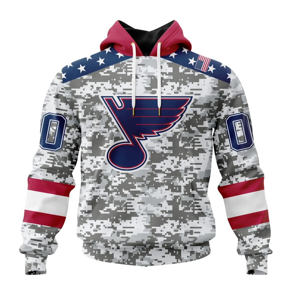 Hoodie NHL St. Louis Blues Special Camo Design For Veterans Day St2301 QTNHL080524A1796HD