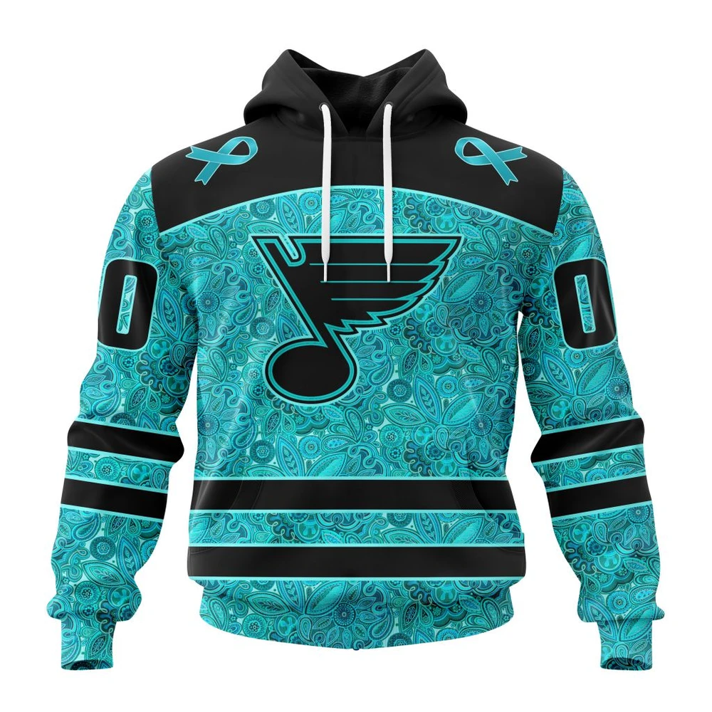 Hoodie NHL St. Louis Blues Special Design Fight Ovarian Cancer St2201 QTNHL080524A2409HD